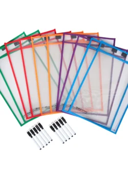 Write ‘N’ Wipe Paper Saver Sleeves A4 and Pens – Pack of 10