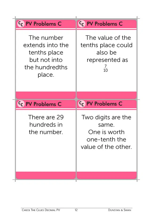 Check the Clues Place Value - Decimal Numbers - Image 6