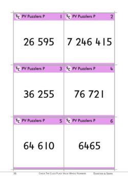 Check the Clues Place Value – Whole Numbers
