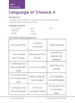 Probability Chance Experiments – Middle Primary