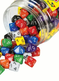 10-Sided Polyhedral Dice (100pc)