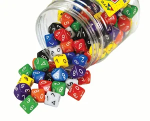 10-Sided Polyhedral Dice (100pc)