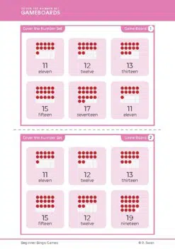 Beginner Bingo - Teens Tens Frames (Download)