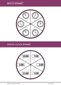 Beginner Bingo – Time to the Hour (Download)