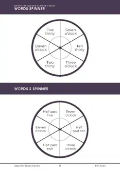 Beginner Bingo - Time to the Half Hour (and Hour) (Download) - Image 4