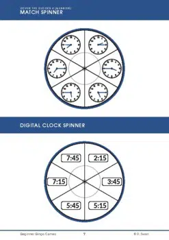 Beginner Bingo - Time to the Quarter Hour (Download) - Image 4