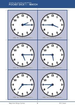 Beginner Bingo – Time to the Quarter Hour (Download)