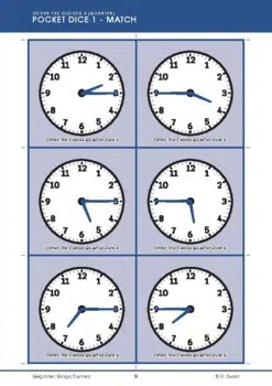 Beginner Bingo - Time to the Quarter Hour (Download) - Image 2