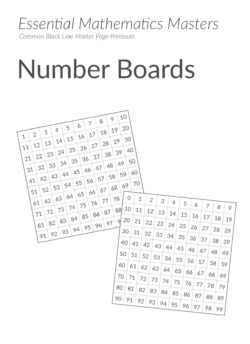 Essential Mathematics Master Pages – Number Boards (Download)