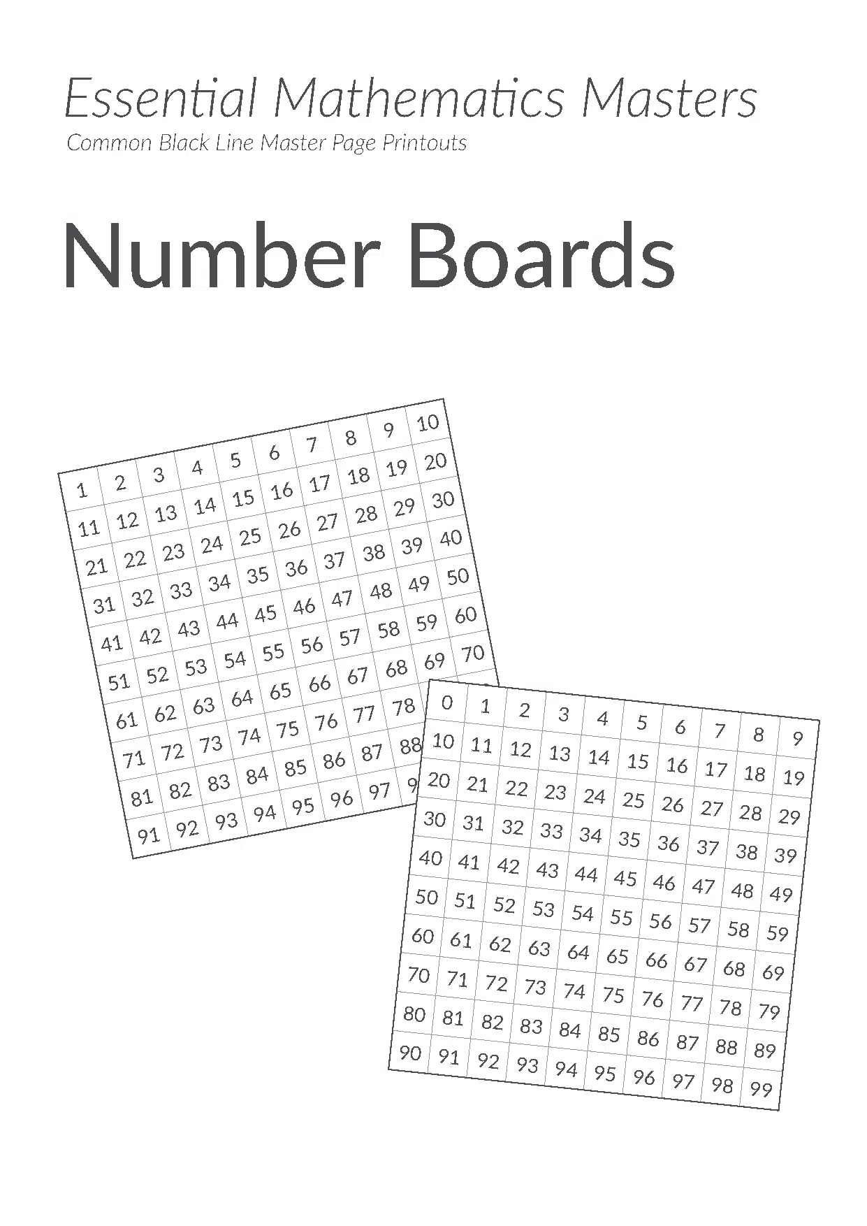 Essential Mathematics Master Pages - Number Boards (Download)
