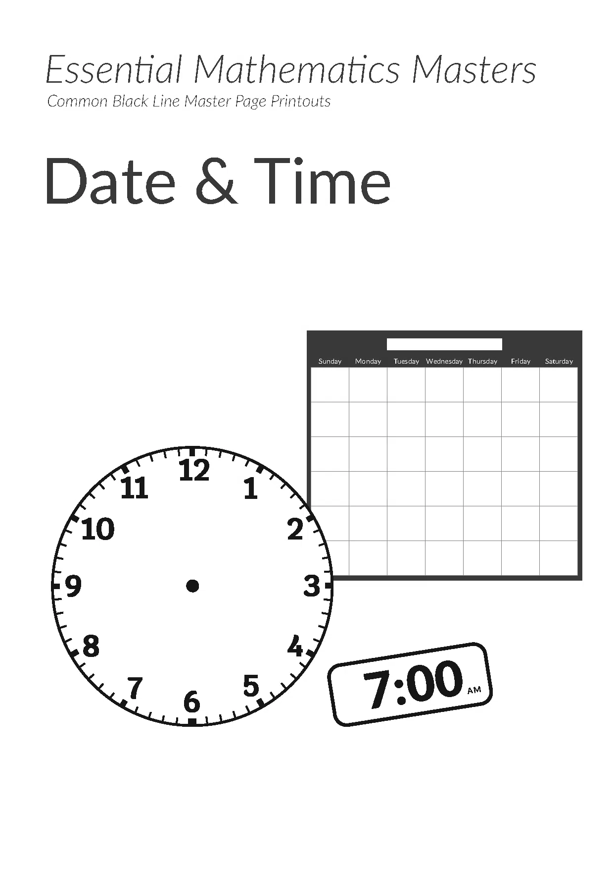 Essential Mathematics Master Pages - Time Printables (Download)