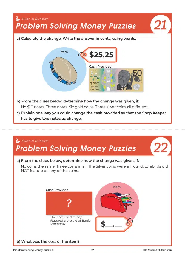 Problem Solving Money Puzzles For Years 4-6 - Image 9