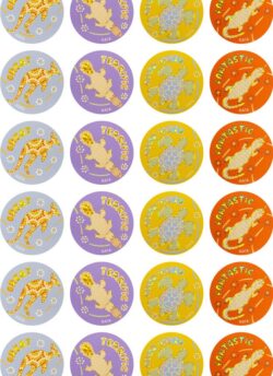Rainbow Dreaming – Holographic Gold Foil Merit Stickers (Pack of 72)