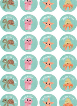 Reef Creatures – Merit Stickers (Pack of 96)