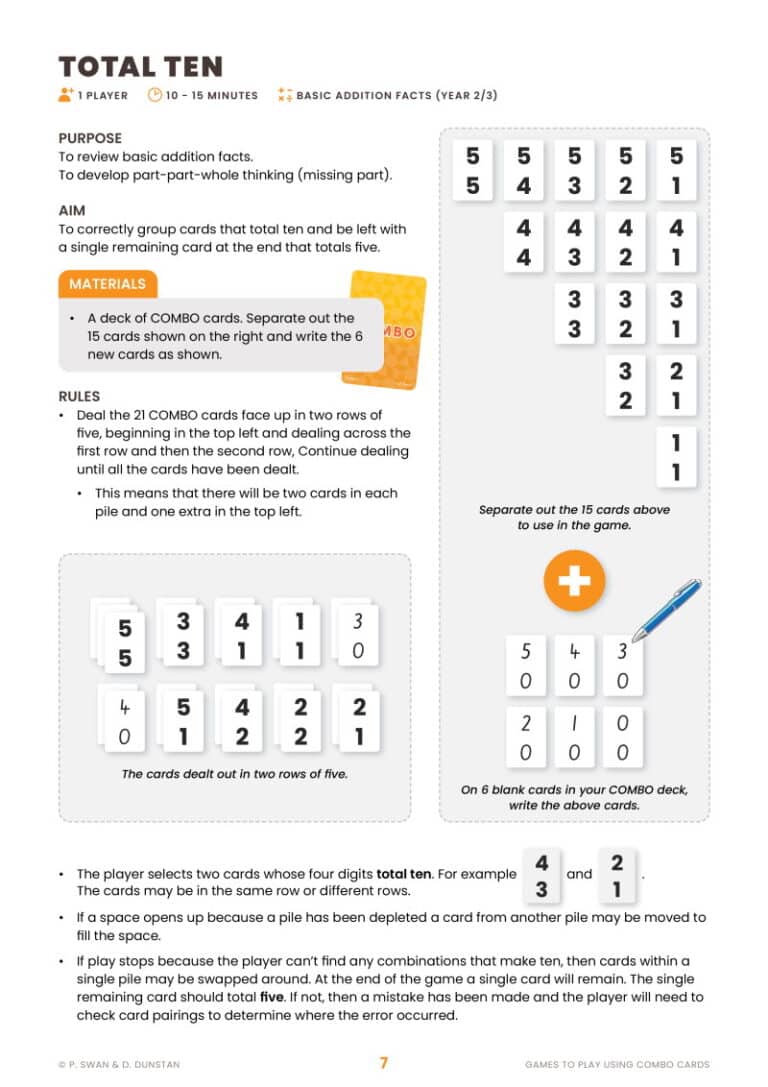 Games to Play Using COMBO Dr Paul Swan