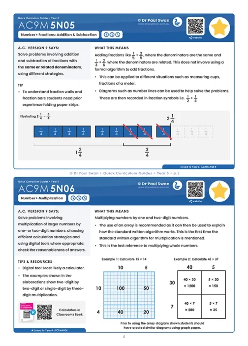 AC9 Quick Curriculum Guide Book - Year 5 | Dr Paul Swan