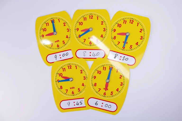 Student Write-on/Wipe-off Clocks (Set of 5)