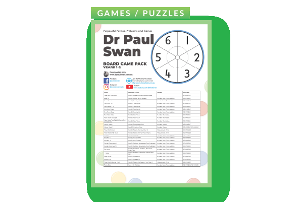 Dr Paul Swan Free Board Game Pack Years 1-2