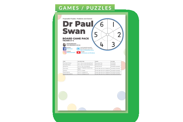 Dr Paul Swan Free Board Game Pack Years 3-4